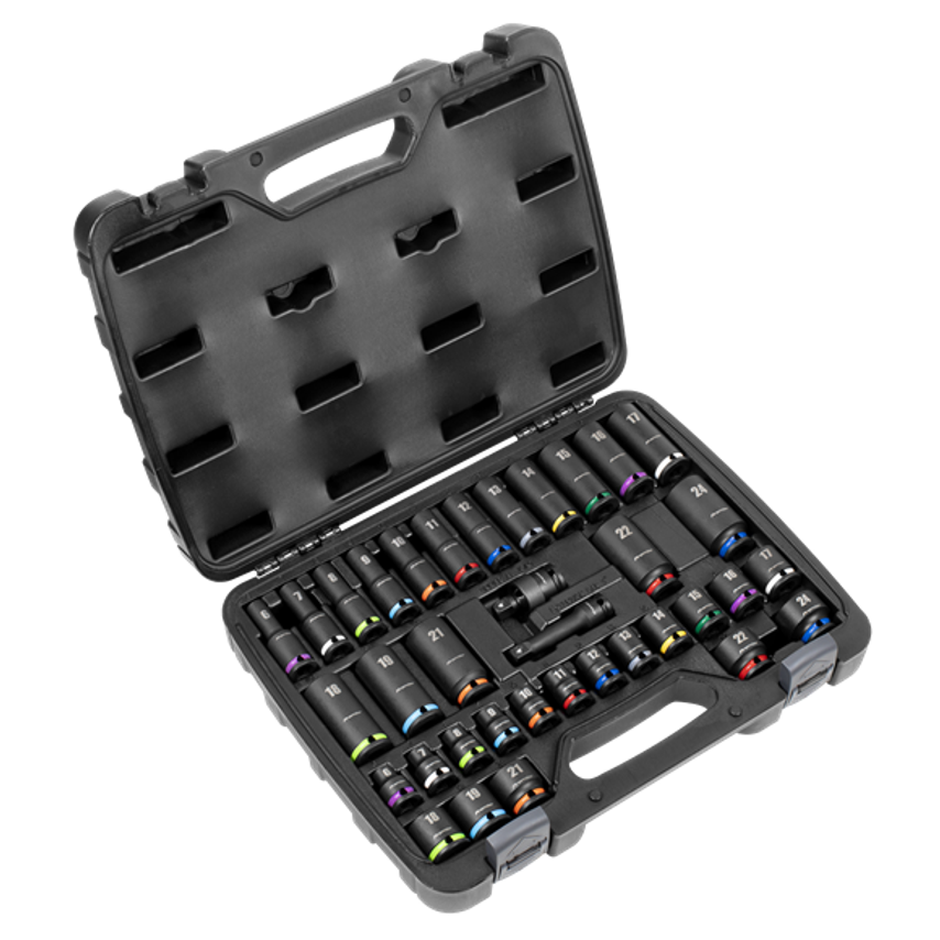 Impact Socket Set 3/8"Sq Drive 36pc