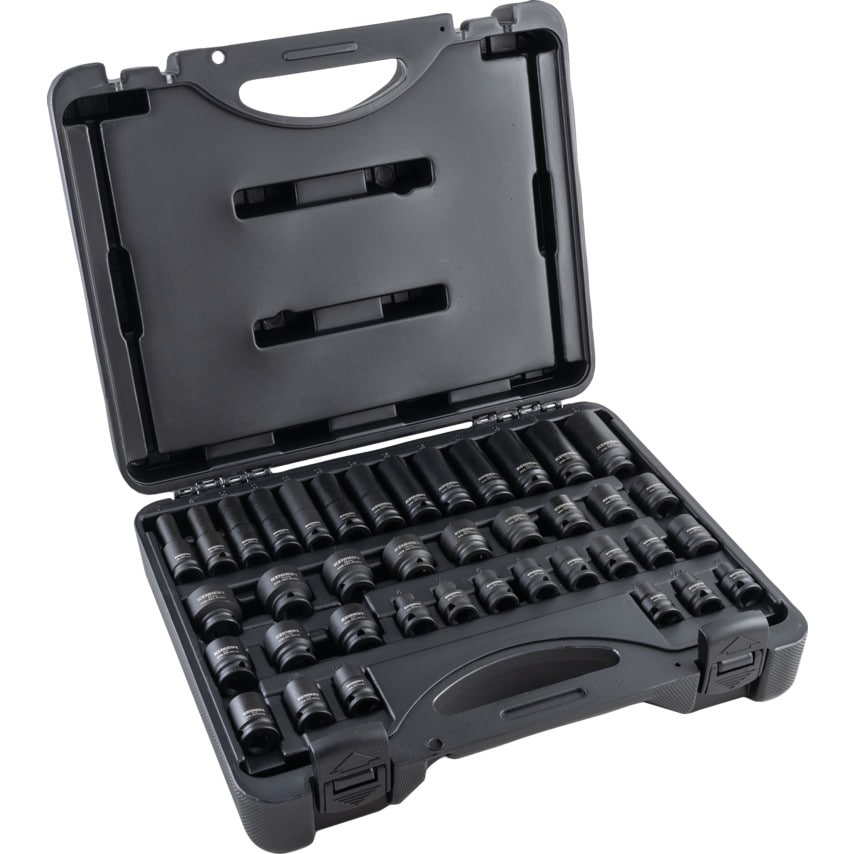 Impact Socket Set, 3/8in. Drive, 6-Point, Set of 39