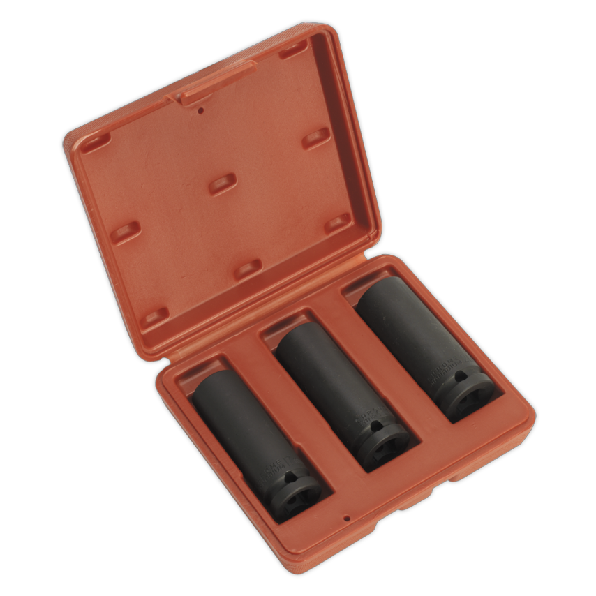 Impact Socket Set 3 Piece Deep 1/2" Sq. Drive