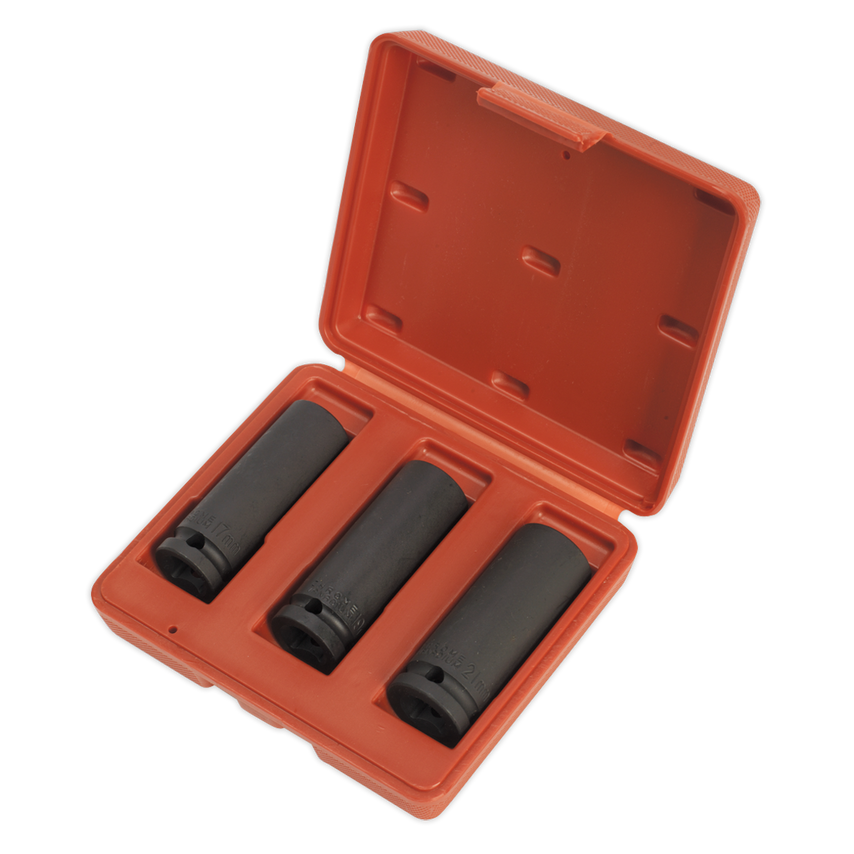 Impact Socket Set 3 Piece Deep 1/2" Sq. Drive