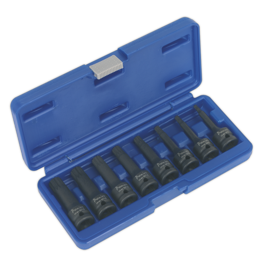 Impact Spline Socket Bit Set8 Piece 1/2" Square Drive