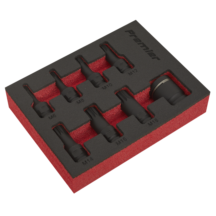 Impact Spline Socket Bit Set8 Piece 3/8"Sq. Drive