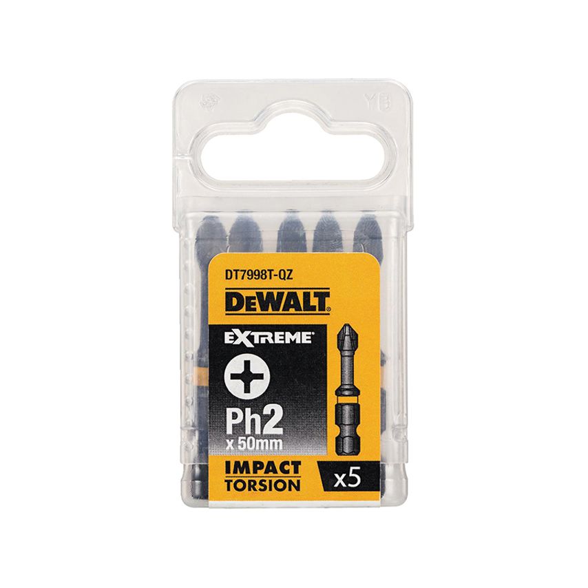 Impact Torsion Bits PH2 x 50mm (Pack 5) DEWDT7998TQZ