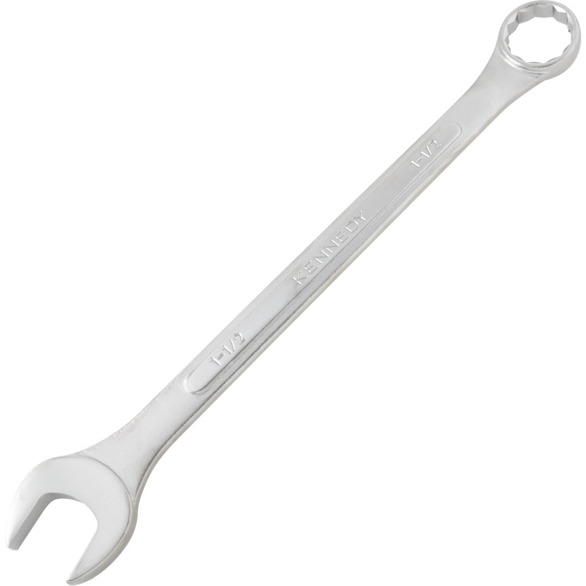 Imperial Combination Spanner, Drop Forged Carbon Steel, 1 1/2in