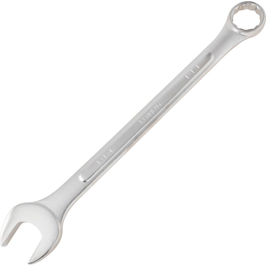Imperial Combination Spanner, Drop Forged Carbon Steel, 1 1/4in