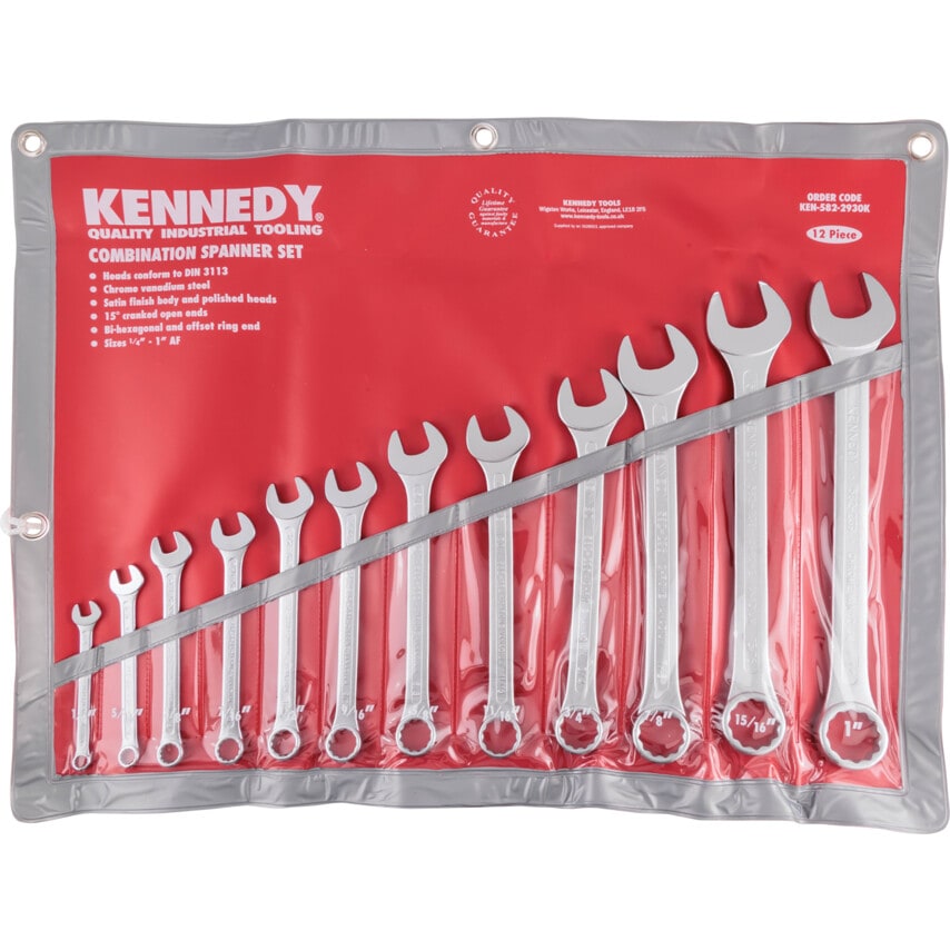 Imperial Combination Spanner Set, 1/4 - 1in., Set of 12