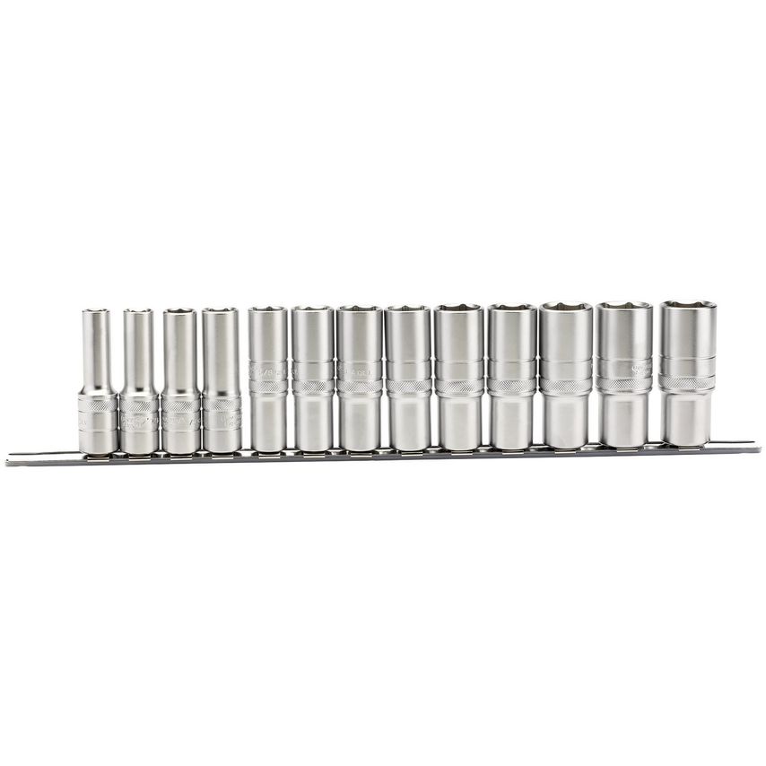 Imperial Deep Socket on A Metal Rail 1/2in Square Drive (13 Piece)