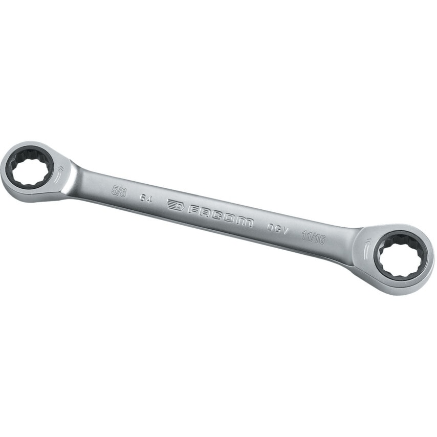 Imperial Double End Ring Ratchet Spanner, 72 Points, 1/2in. x 9/16in