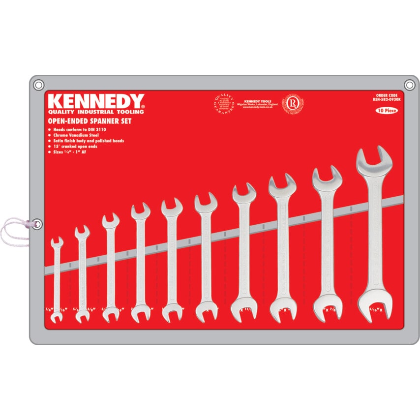 Imperial Open Ended Spanner Set, 1/4 - 1in., Set of 10