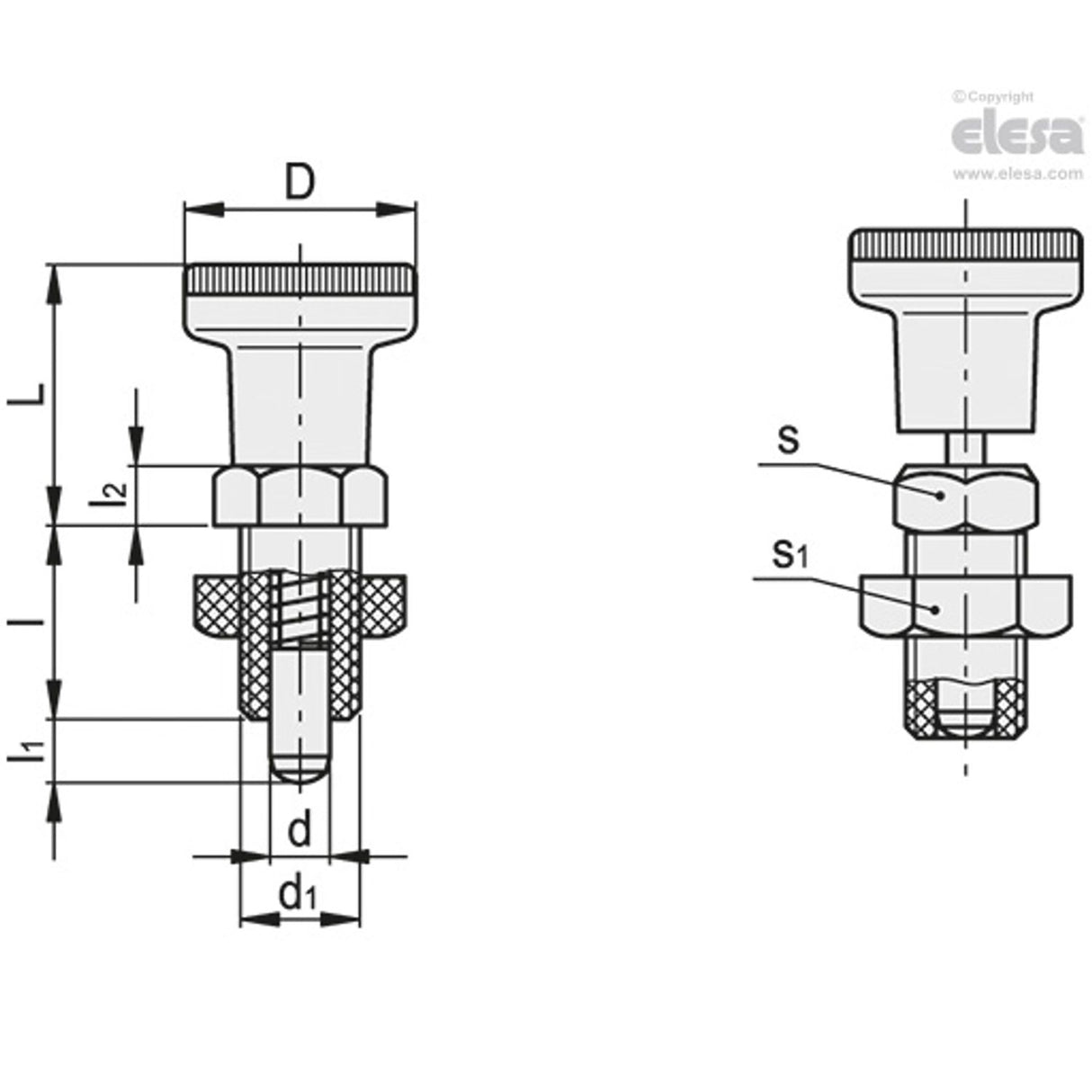 Indexing plunger-PMT.100-SST-5-M10x1-AK-C6 Red