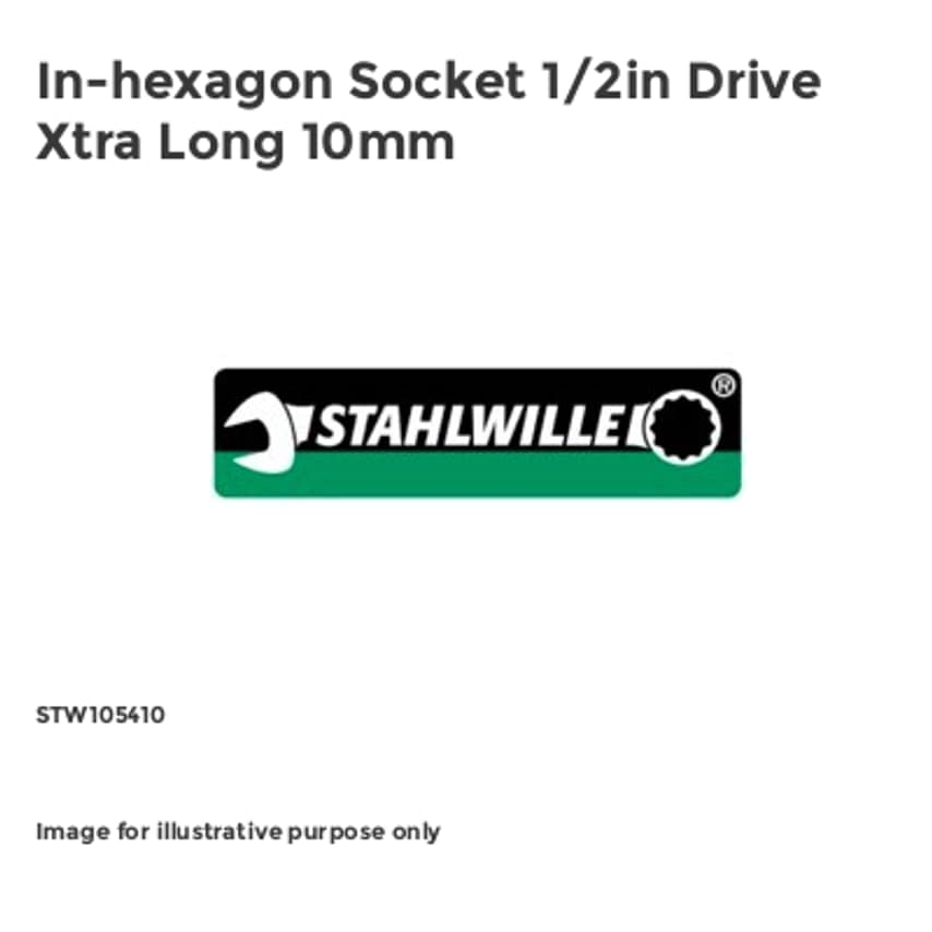 In-hexagon Socket 1/2in Drive Xtra Long 10mm