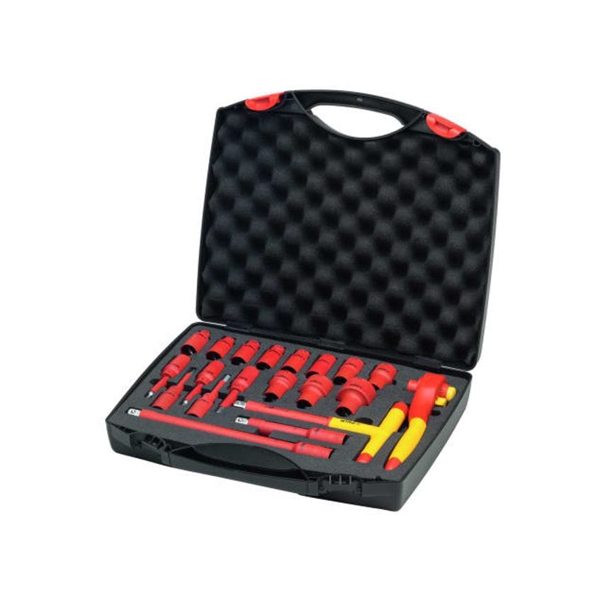 Insulated 1/2in Ratchet Wrench Set, 21 Piece (Inc. Case)