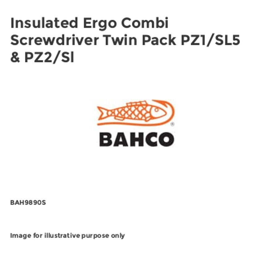 Insulated Ergo Combi Screwdriver Twin Pack PZ1/SL5 & PZ2/Sl BAH9890S