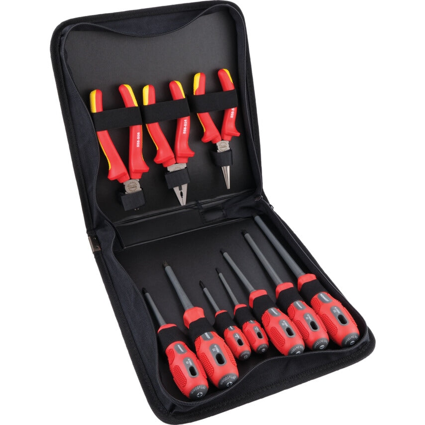 Insulated Screwdriver & Plier Set 10 Piece