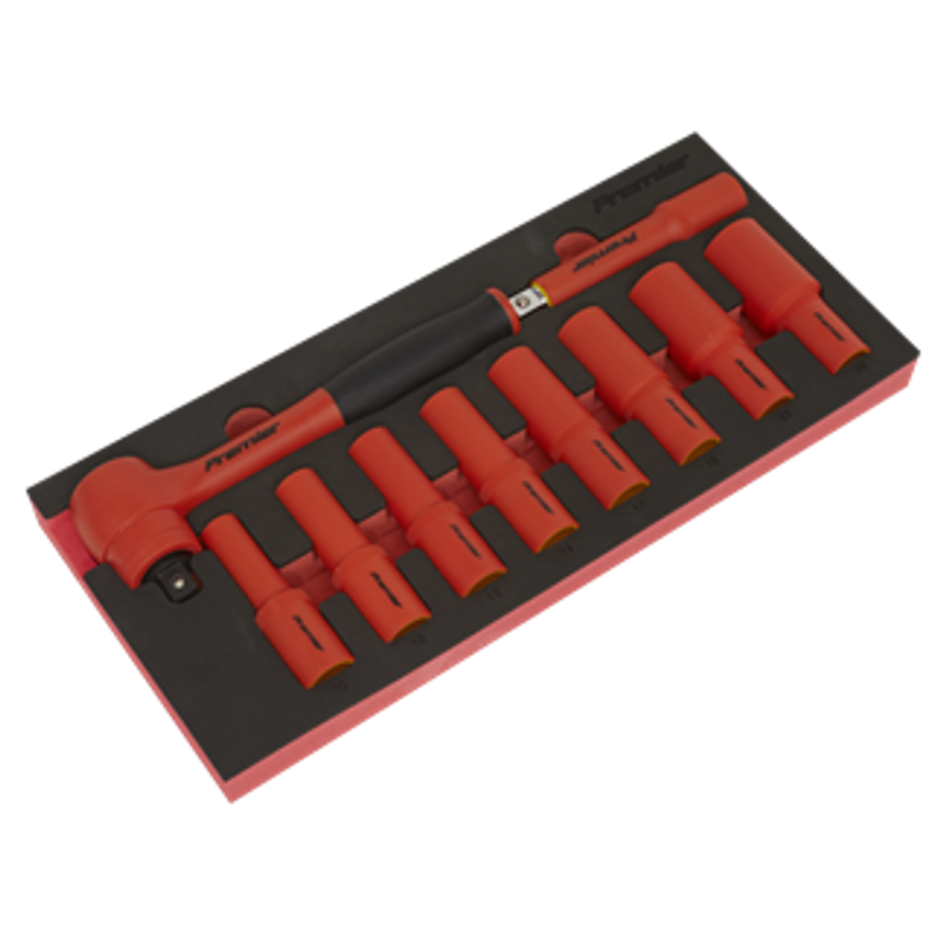 Insulated Socket Set with Tool Tray 10pc 1/2"Sq Drive - VDE Approved