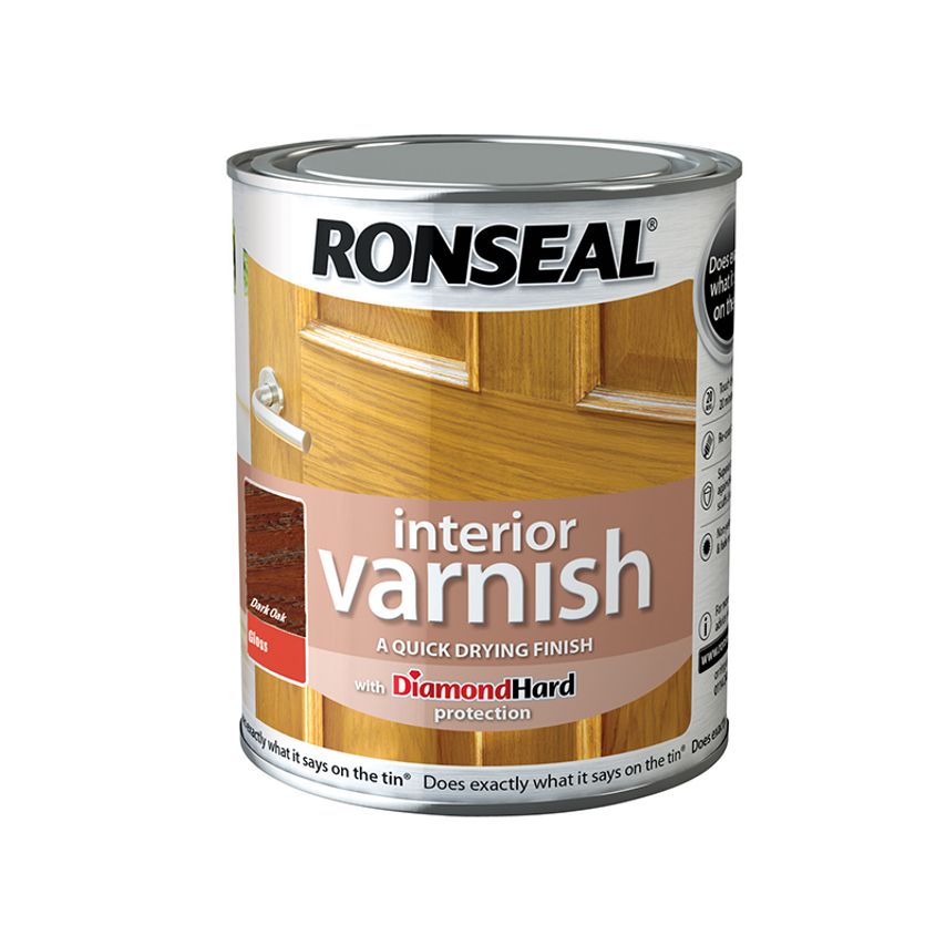 Interior Varnish Quick Dry Gloss Dark Oak 750ml RSLINGDO750