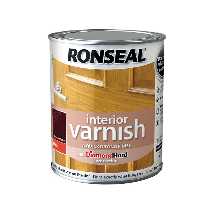 Interior Varnish Quick Dry Gloss Deep Mahogany 750ml