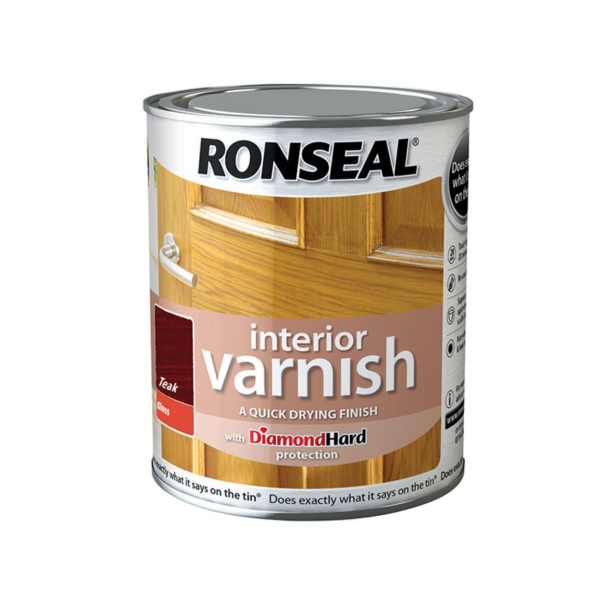 Interior Varnish Quick Dry Gloss Teak 250ml RSLINGTE250