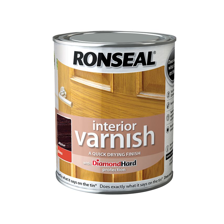 Interior Varnish Quick Dry Gloss Walnut 250ml