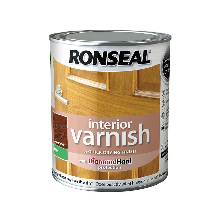 Interior Varnish Quick Dry Matt Dark Oak 250ml