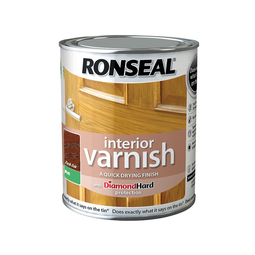 Interior Varnish Quick Dry Matt Dark Oak 750ml