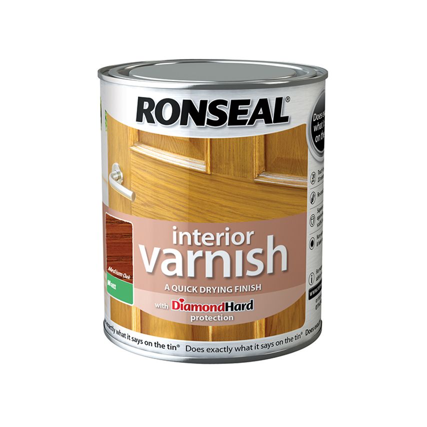 Interior Varnish Quick Dry Matt Medium Oak 250ml