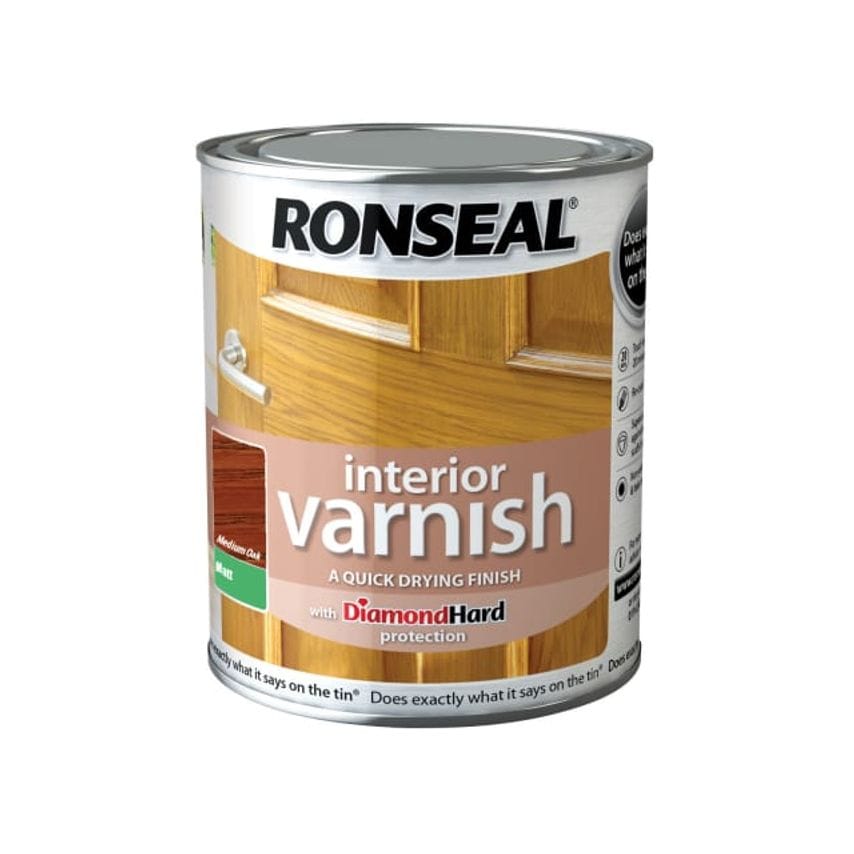 Interior Varnish Quick Dry Matt Medium Oak 750ml