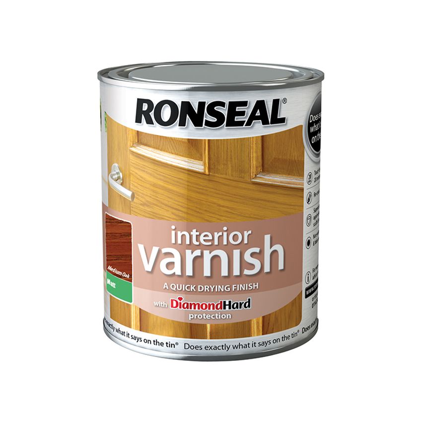 Interior Varnish Quick Dry Matt Medium Oak 750ml RSLIVMMO750