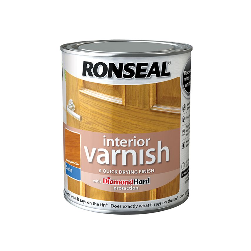 Interior Varnish Quick Dry Satin Antique Pine 250ml