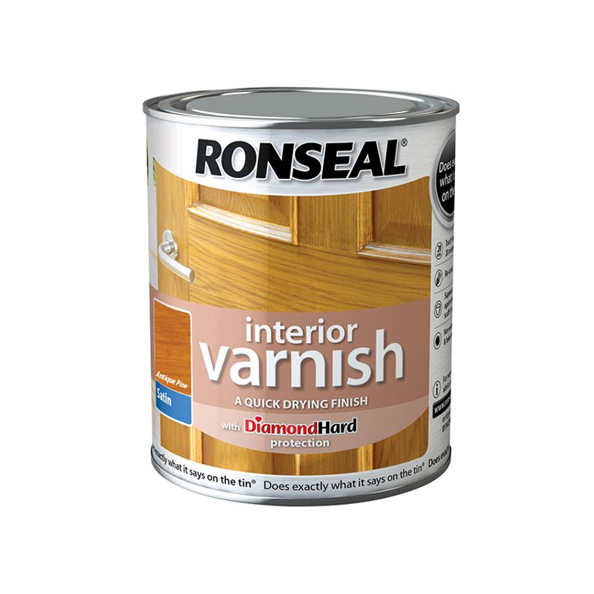 Interior Varnish Quick Dry Satin Antique Pine 750ml