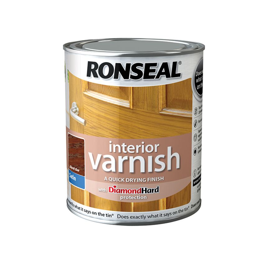 Interior Varnish Quick Dry Satin Dark Oak 250ml