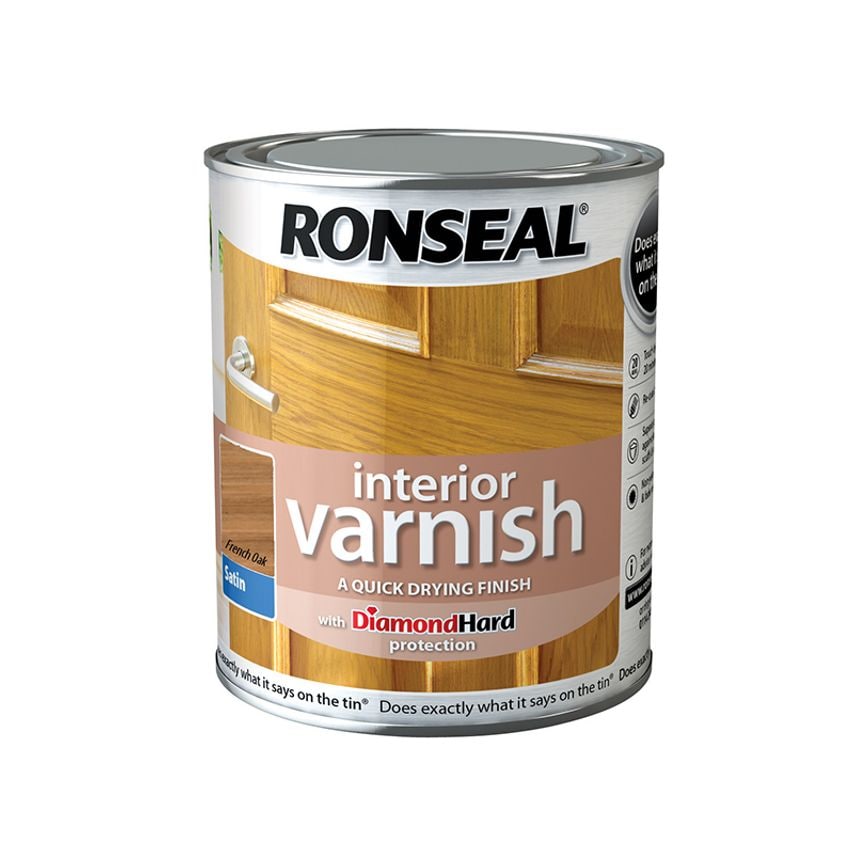 Interior Varnish Quick Dry Satin French Oak 250ml RSLIVSFO250