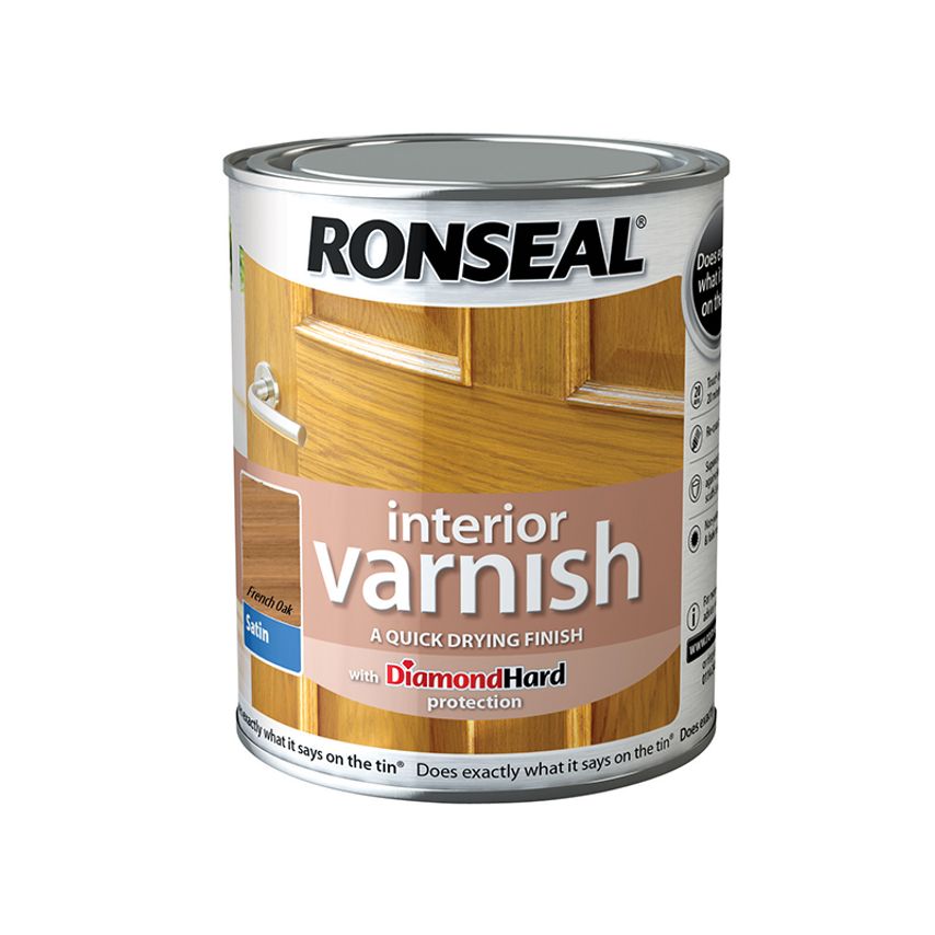 Interior Varnish Quick Dry Satin French Oak 750ml