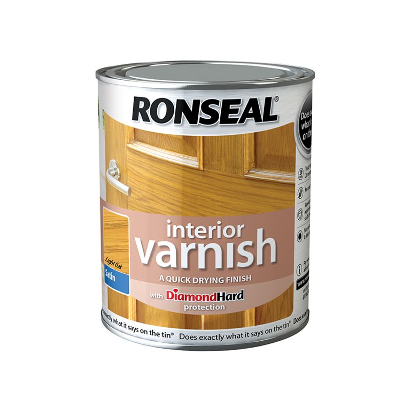 Interior Varnish Quick Dry Satin Light Oak 250ml