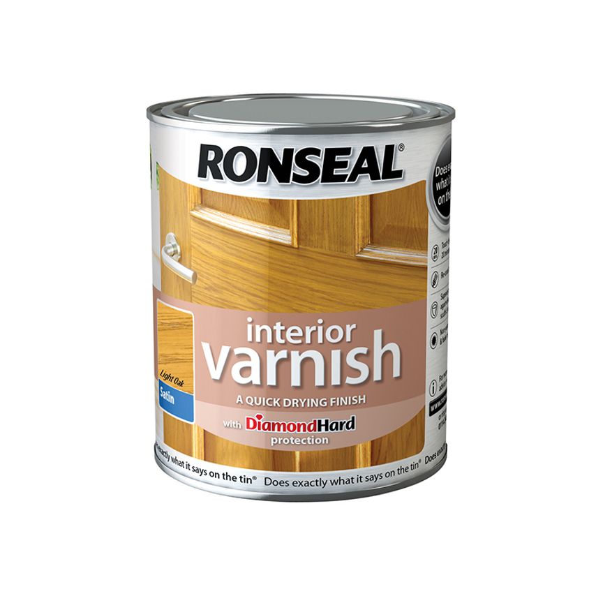 Interior Varnish Quick Dry Satin Light Oak 750ml RSLIVSLO750