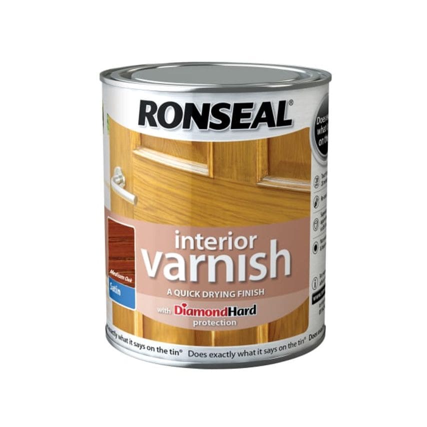 Interior Varnish Quick Dry Satin Medium Oak 250ml