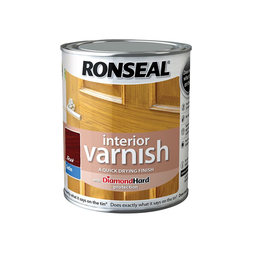 Interior Varnish Quick Dry Satin Teak 250ml