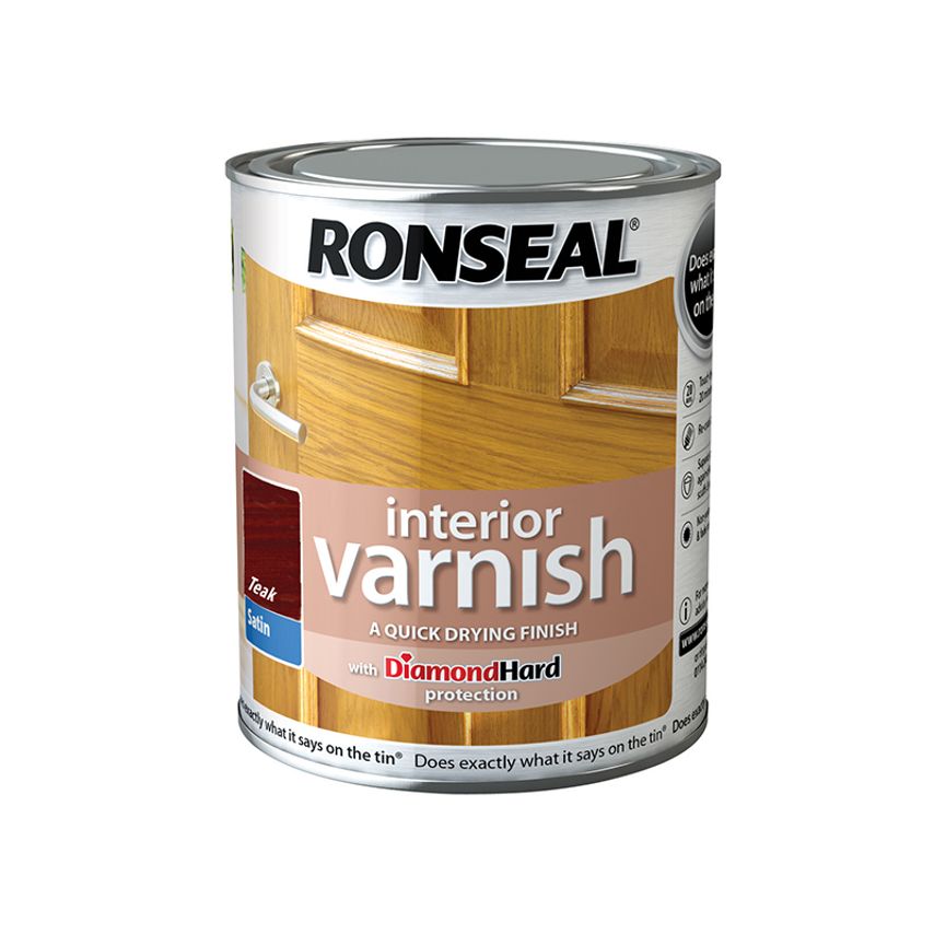 Interior Varnish Quick Dry Satin Teak 750ml