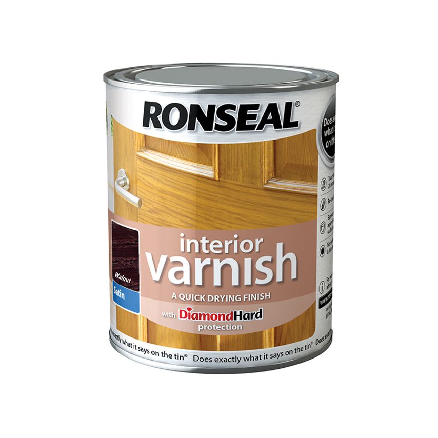 Interior Varnish Quick Dry Satin Walnut 250ml