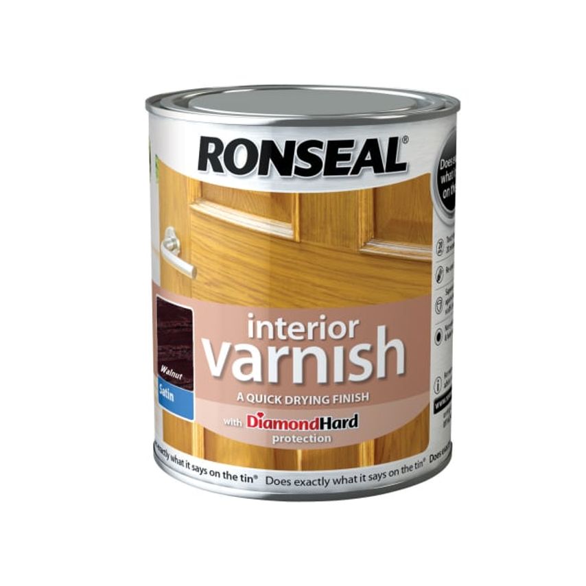 Interior Varnish Quick Dry Satin Walnut 750ml