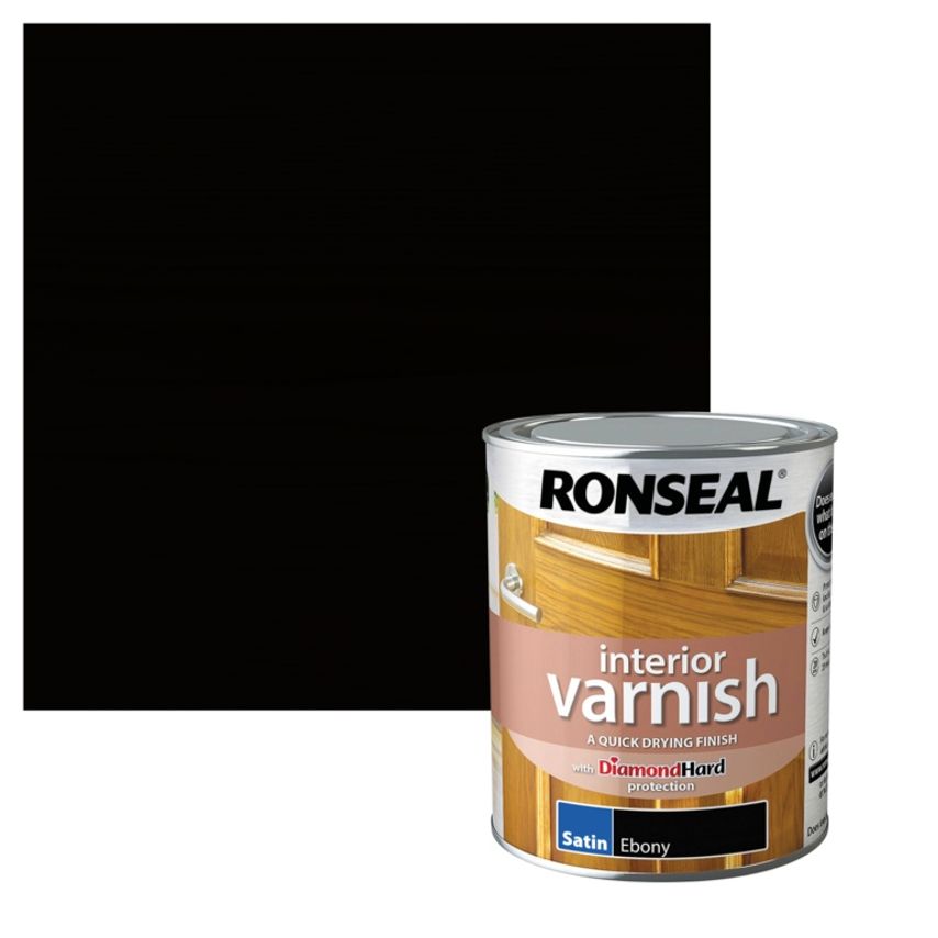 Interior Varnish Satin 750ml Ebony