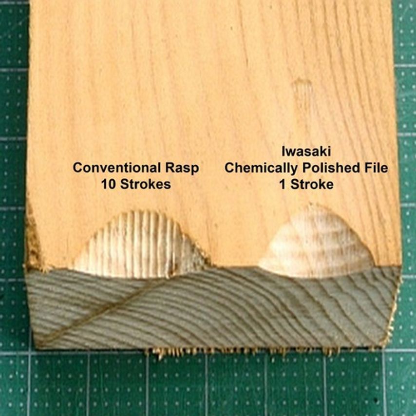 Iwasaki CP-15S Japanese Chemically Polished Flat Carvers File Smooth Cut, 150mm x 16mm