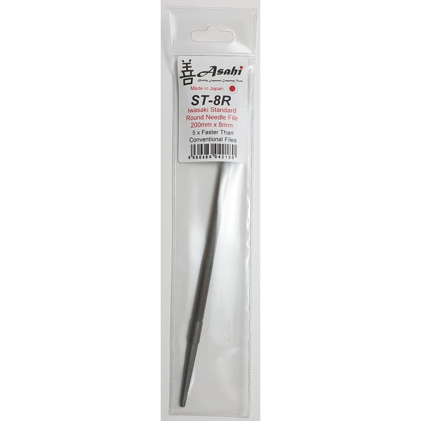 Iwasaki ST-8R Japanese Standard Round Carvers File, 200mm x 8mm Diameter