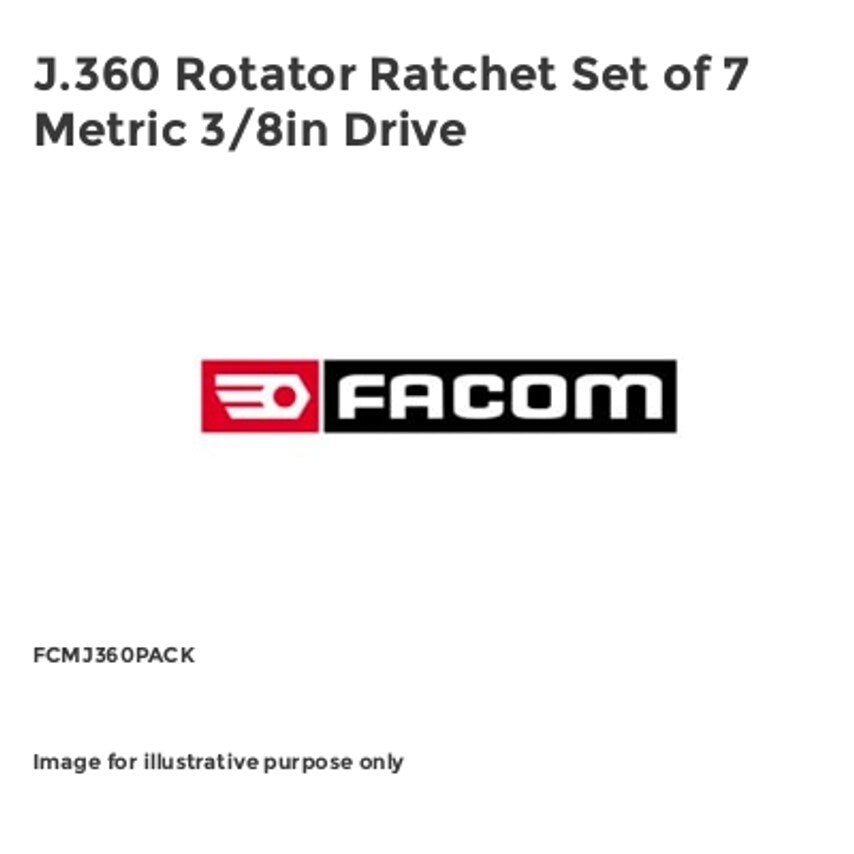 J.360 Rotator Ratchet Set of 7 Metric 3/8in Drive