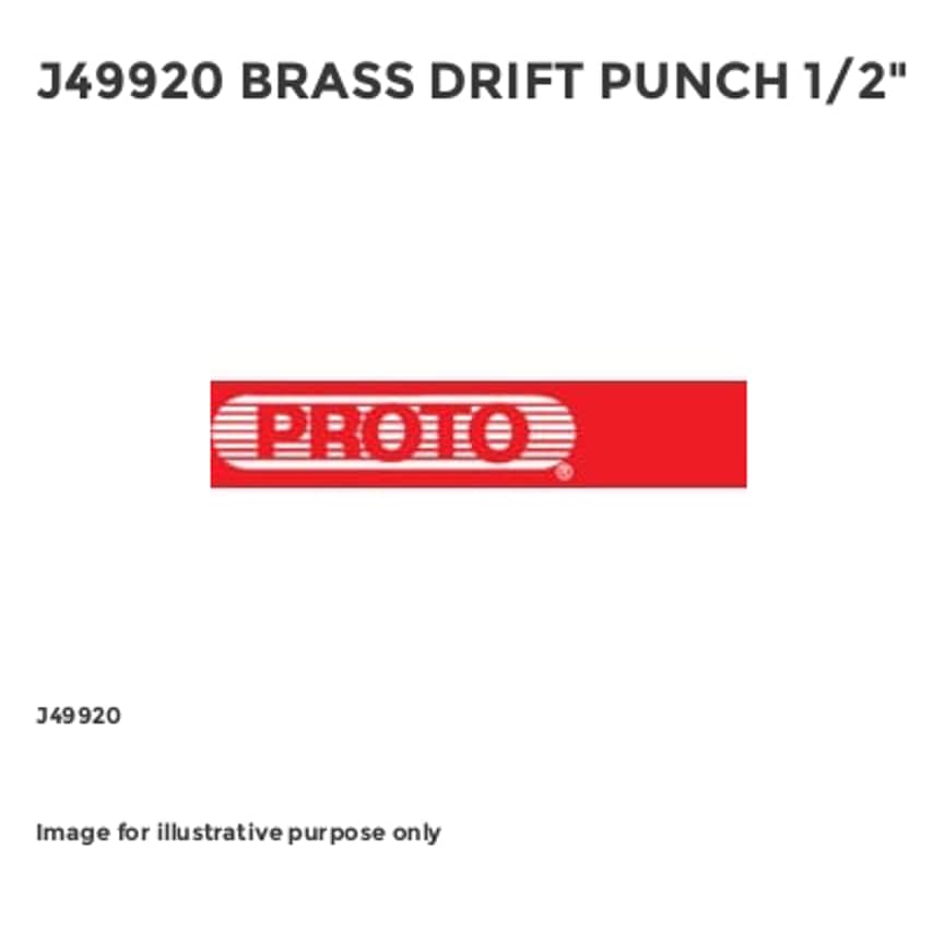 J49920 Brass Drift Punch 1/2"