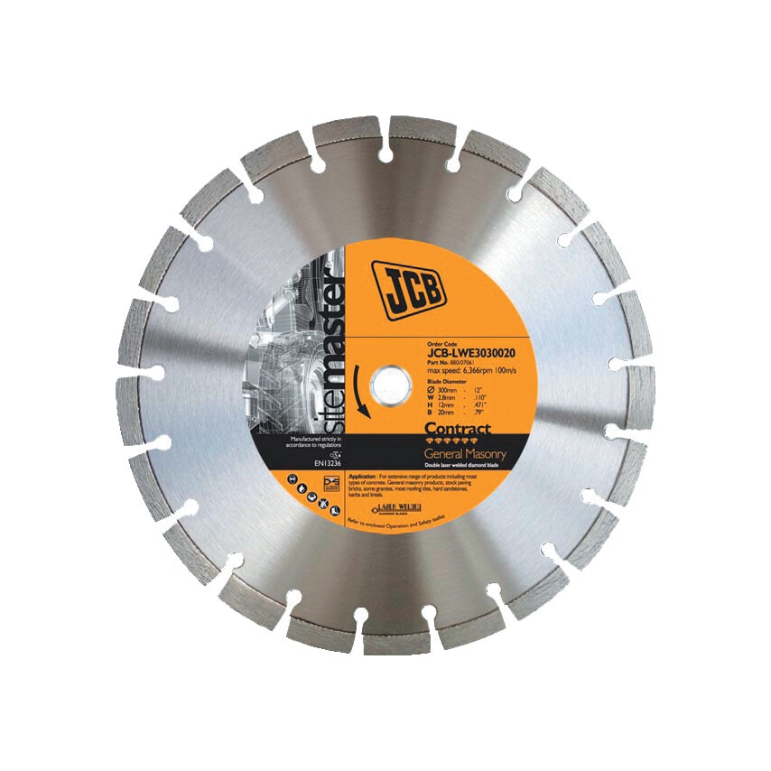 JCB LWE30 350mm Diamond Blade 25.4mm Bore Contract