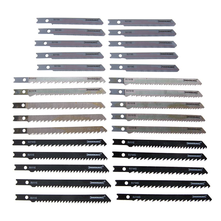 Jigsaw Blade Set Universal Fitting 30 Piece Wood/Metal