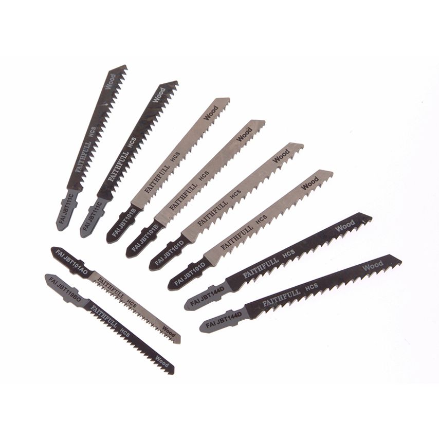 Jigsaw Blade Set of 10 Assorted FAIJBSET10