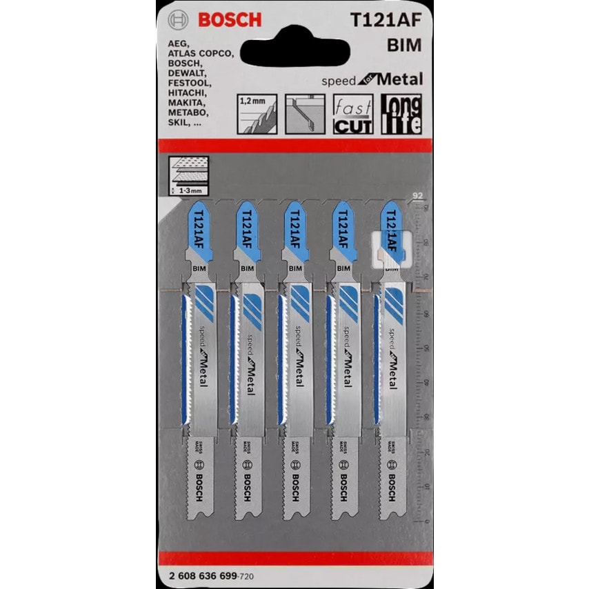 Jigsaw Blades, Bi-metal, for Metal (Pk-5)