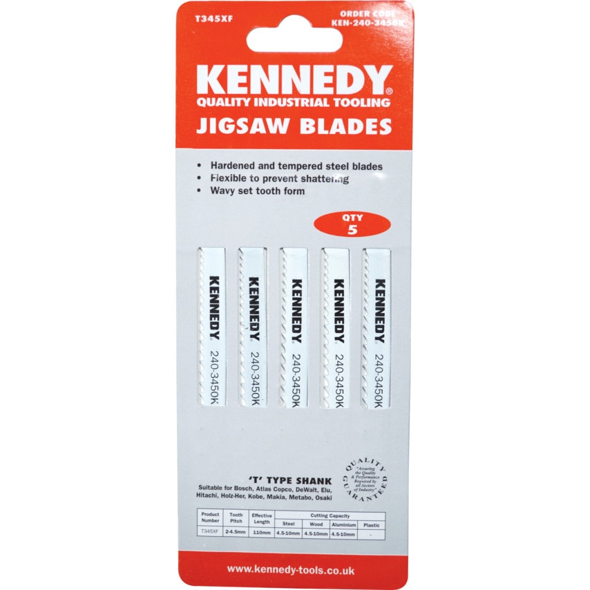 Jigsaw Blades Equivalent to Bosch T345XF) PKT-5